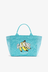 GANNI Sale Blue Curacao Medium Tote Bag in Blue