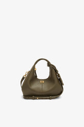 GANNI On Sale Military Olive Mini Hobo Bag in Green