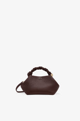 GANNI Hot Sale Chicory Coffee Brown Grained Small Bou Bag