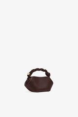 GANNI New Chicory Coffee Brown Grained Mini Bou Bag
