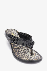 GANNI Outlet Melissa Thong Kitten Heel in Leopard