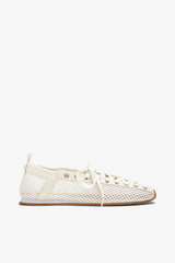 GANNI Online Sporty Ballerina in White Mesh