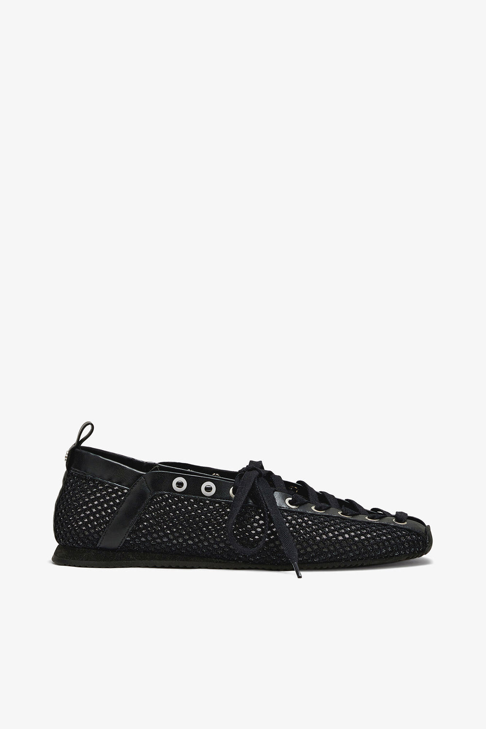 GANNI Sale Sporty Ballerina in Black Mesh