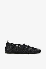 GANNI Sale Sporty Ballerina in Black Mesh