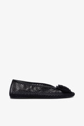 GANNI Outlet Jenny Ballerina in Black Mesh