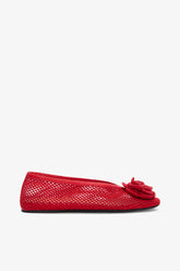 GANNI Hot Sale Jenny Ballerina in Red Mesh