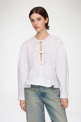 GANNI Discount Blouse in Cotton Poplin