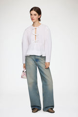 GANNI Discount Blouse in Cotton Poplin