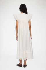 GANNI Outlet Dress in White Cotton