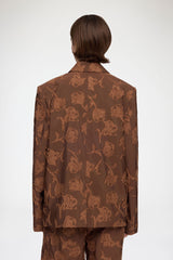GANNI us Blazer in Brown Fil Coupe