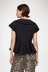 GANNI Discount Blouse in Cotton Poplin