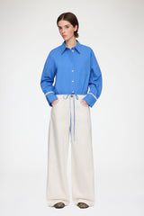 GANNI Hot Sale Shirt in Blue Cotton