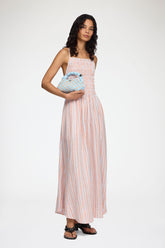 GANNI New Dress in Striped Linen