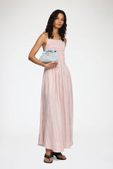 GANNI New Dress in Striped Linen