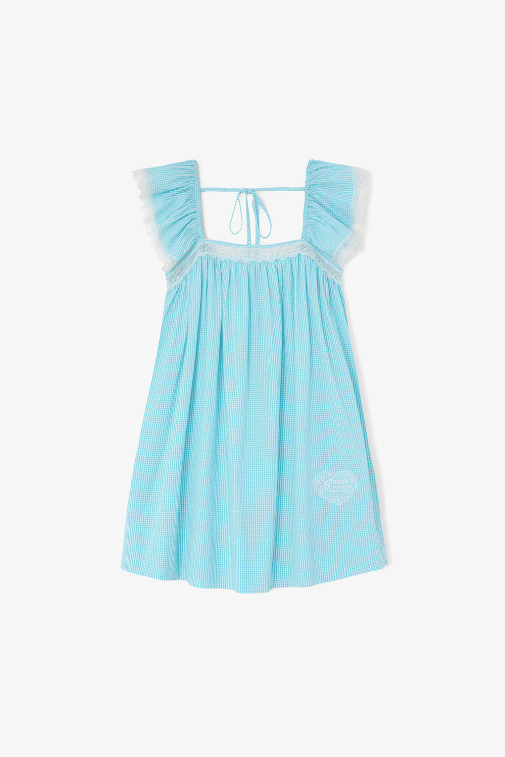 GANNI us Dress in Blue Check