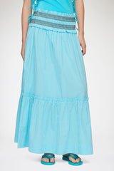 GANNI Online Convertible Skirt in Blue Check