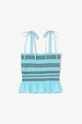 GANNI Discount Top in Blue Check