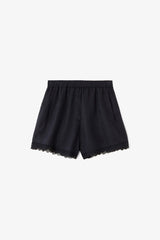 GANNI On Sale Shorts in Black Linen