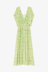 GANNI Outlet Dress in Green Silk