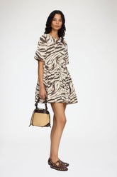 GANNI Discount Dress in Zebra Denim