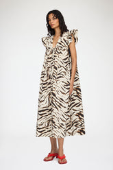 GANNI New Dress in Printed Cotton