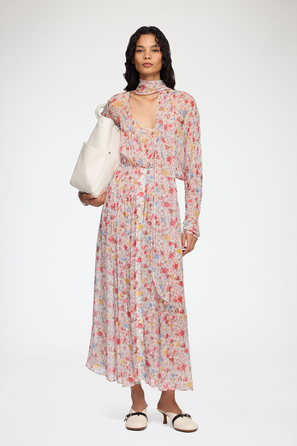 GANNI Online Dress in Floral Silk