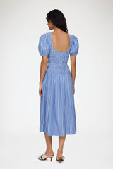 GANNI Sale Dress in Striped Cotton