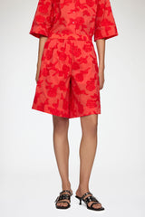 GANNI Discount Shorts in Red Fil Coupe