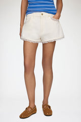 GANNI On Sale Shorts in White Denim