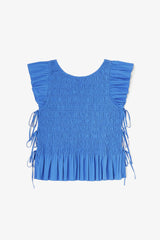GANNI Hot Sale Top in Smocked Cotton
