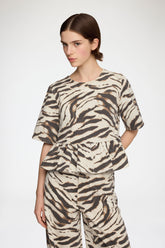 GANNI New Top in Zebra Denim