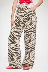 GANNI Sale Lari Wide Jeans in Zebra Denim