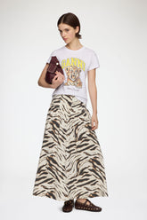 GANNI Outlet Skirt in Zebra Cotton