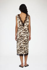 GANNI Hot Sale Dress in Zebra Satin