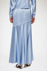 GANNI us Long Skirt in Blue Satin