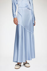 GANNI us Long Skirt in Blue Satin