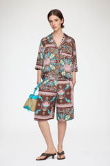 GANNI Hot Sale Shorts in Printed Twill