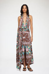GANNI us Dress in Printed Twill