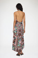 GANNI us Dress in Printed Twill