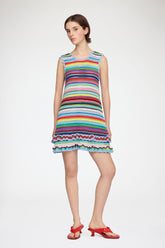 GANNI Sale Dress in Striped Crochet