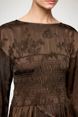 GANNI Hot Sale Dress in Brown Satin