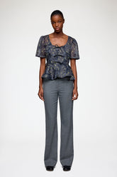 GANNI On Sale Peplum Blouse in Shibori Organza