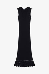 GANNI On Sale Long Dress in Cotton Crochet
