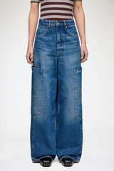 GANNI Hot Sale Baggy Cargo Jeans in Rigid Denim