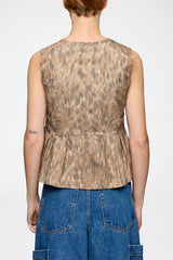 GANNI Sale Top in Printed Cotton