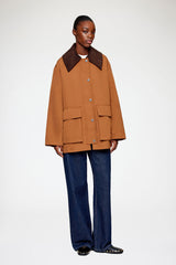 GANNI On Sale Jacket in Brown Twill