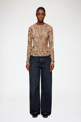 GANNI For Sale Long-sleeve Top in Printed Marl Mesh