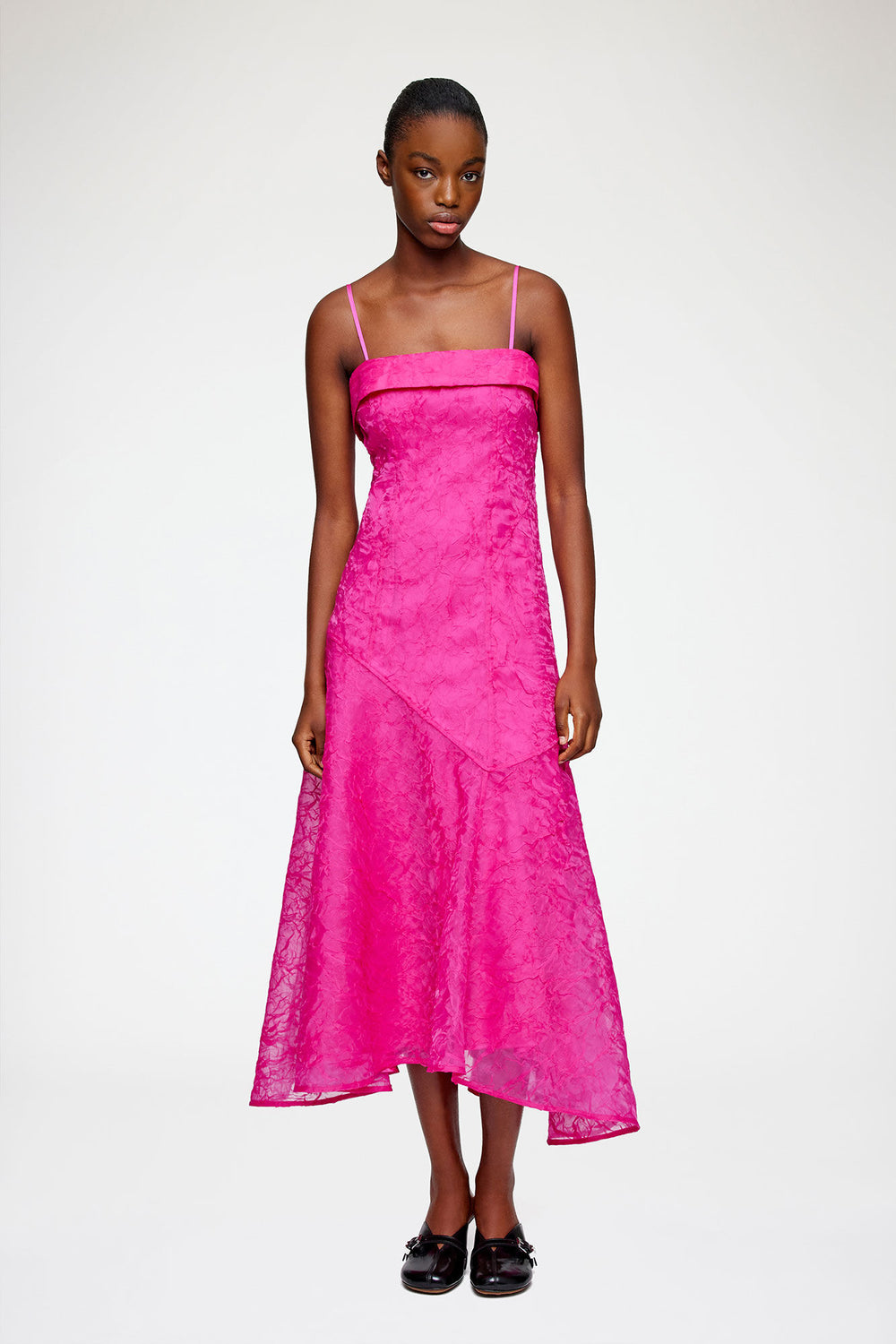 GANNI Online Dress in Pink Shibori Organza