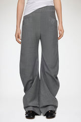 GANNI On Sale Pants in Grey Wool Melange