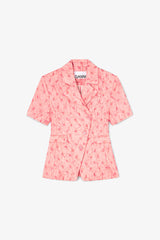 GANNI Sale Blazer in Shibori Organza